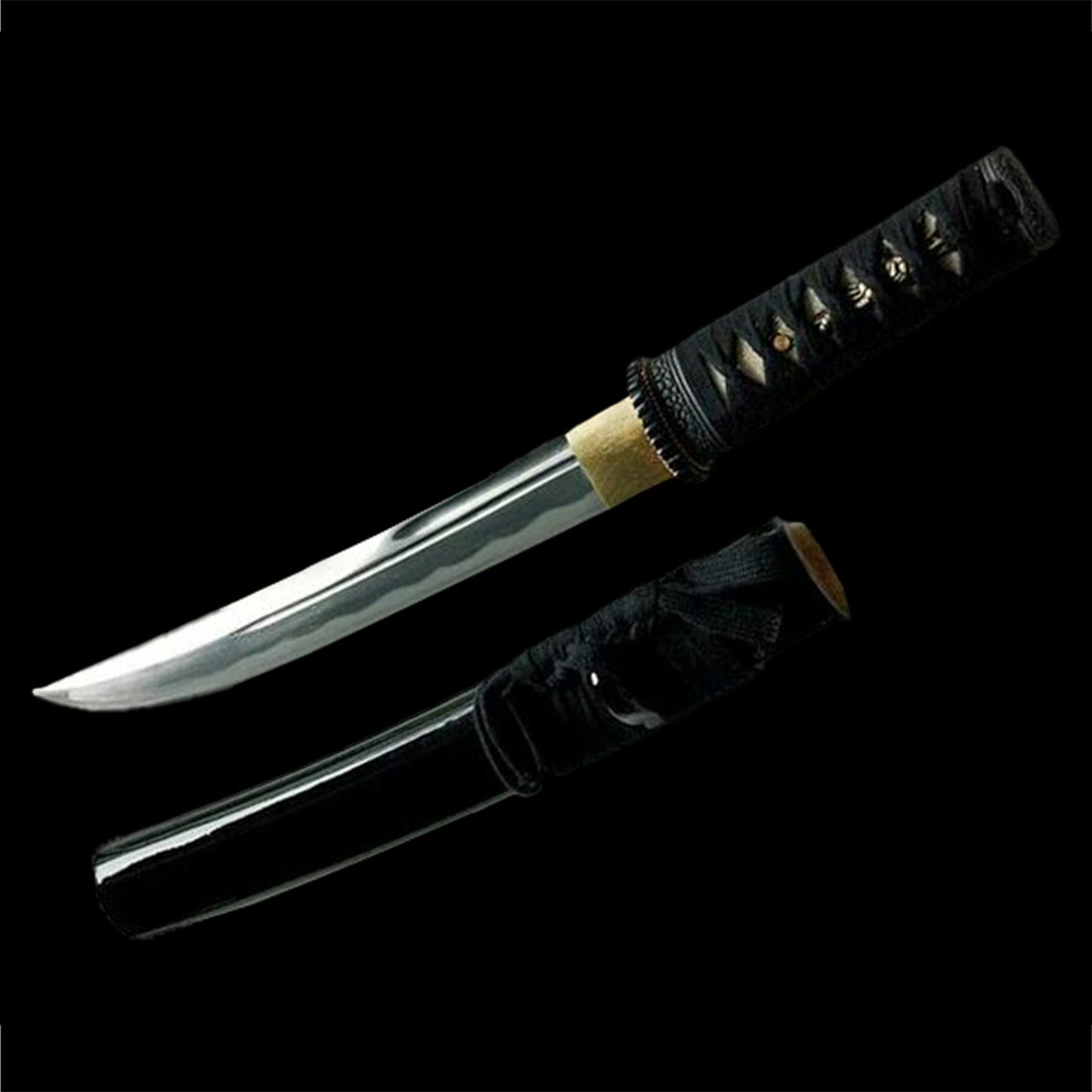 Handforged T-10 Steel Black Tanto