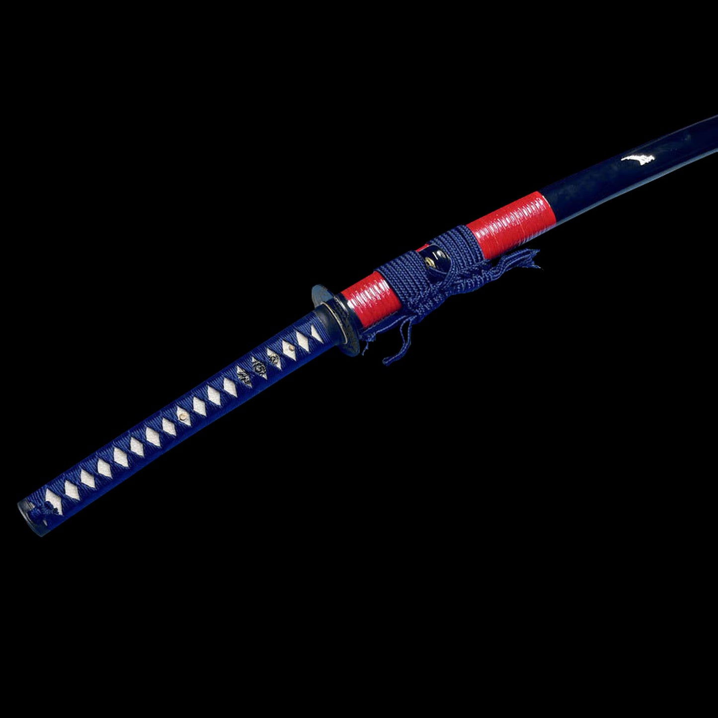 Red Rattan Partially Wrapped Tamahagane Steel Katana