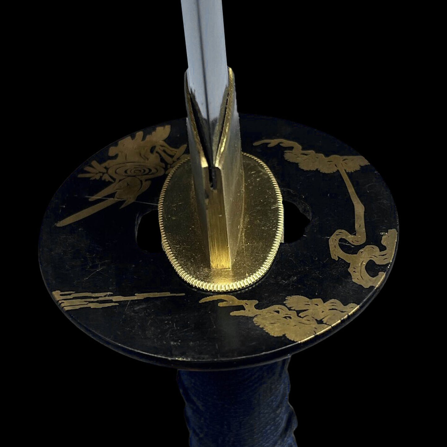 Red Rattan Partially Wrapped Tamahagane Steel Katana