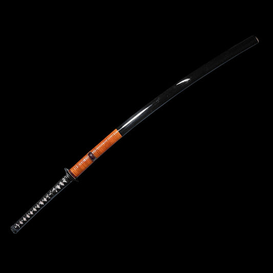Partially Wrapped Rattan Triskeles Tamahagane Steel Katana