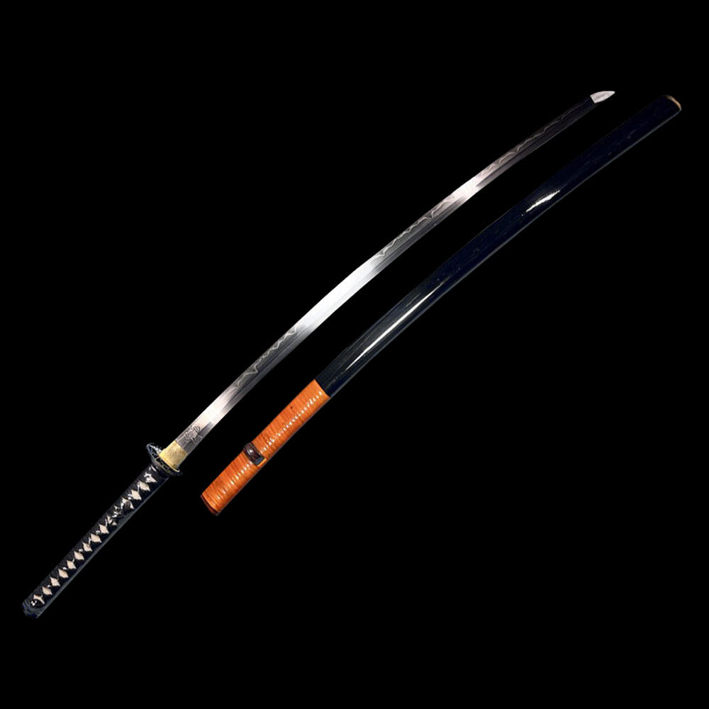 Partially Wrapped Rattan Triskeles Tamahagane Steel Katana