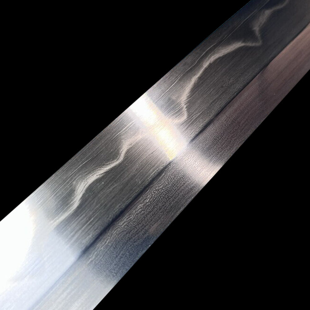 Partially Wrapped Rattan Triskeles Tamahagane Steel Katana