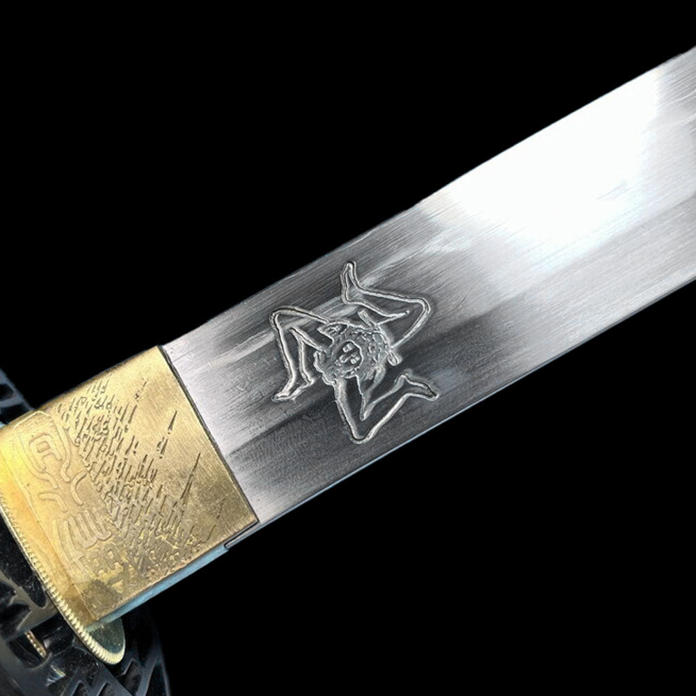 Partially Wrapped Rattan Triskeles Tamahagane Steel Katana