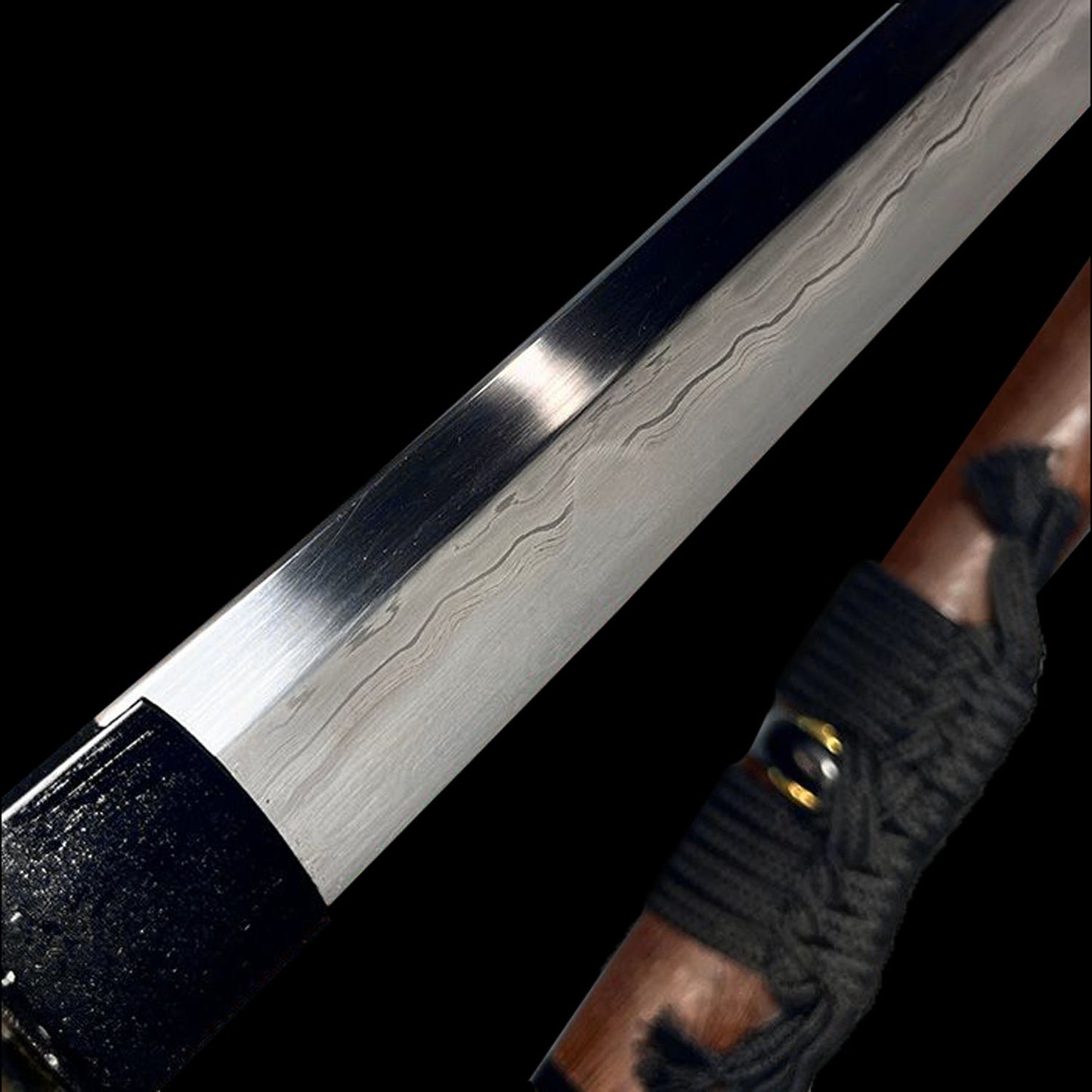 Wooden Saya Tamahagane Steel Katana