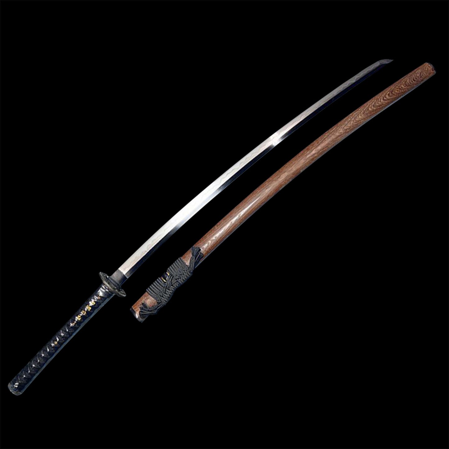 Wooden Saya Tamahagane Steel Katana